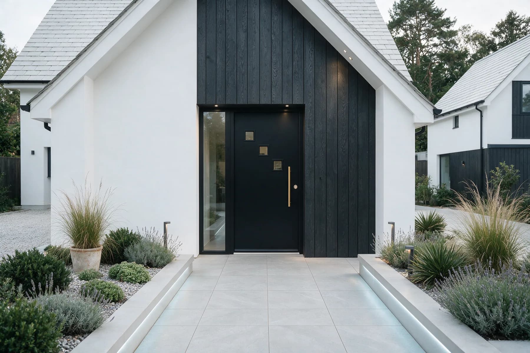 A modern composite front door fitted on a British home